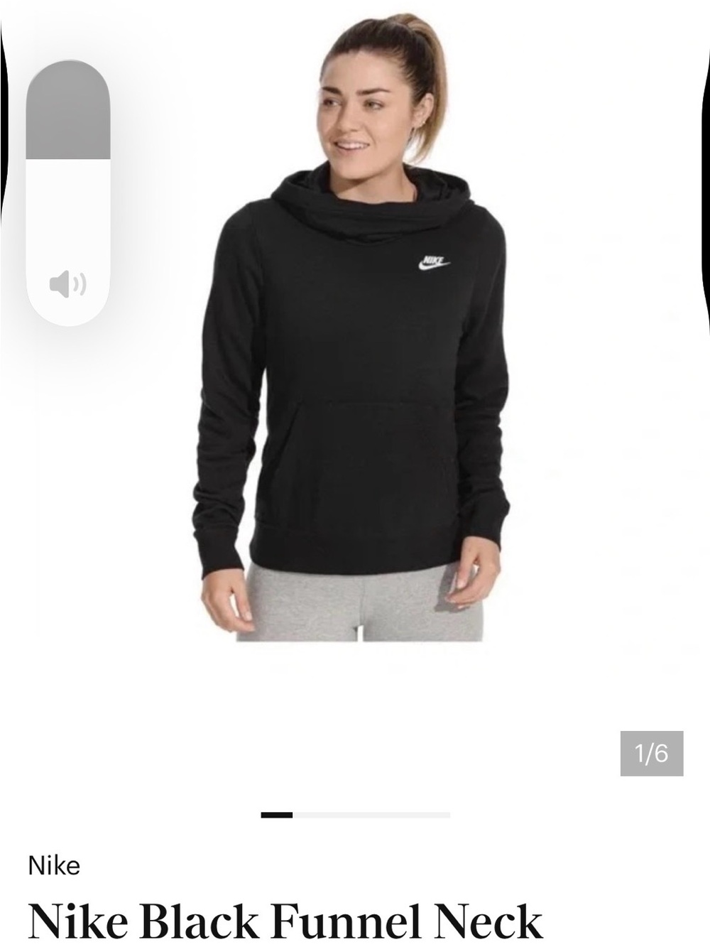 Nike Black Funnel Neck Cowl Sweatshirt